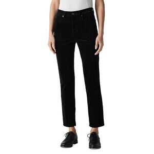 Eileen Fisher Velveteen High Rise Ankle Slim Jeans in Black - Medium - NWT